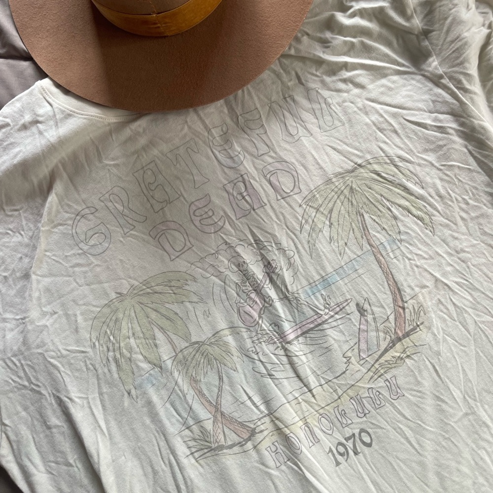 Grateful Dead Oversized Graphic Tee in Light Beige